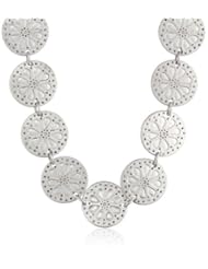 NINE WEST VINTAGE AMERICA "Open Sea" Worn Silver Tone Collar Necklace, 18"