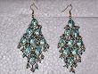 Gift For Women's Earrings-2 Antique Sky Blue Silver Finish Dangling Earrings (Brand New) Free Shipping