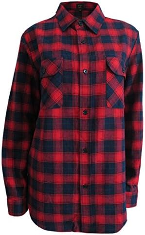 Boyfriend Navy/Red Flannel Vintage/Grunge/Rock Pop Boutique Shirt S-XL