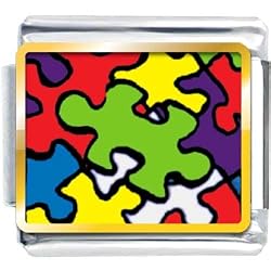 Pugster Golden Italian Charm Plated Word Autism Photo