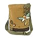 Chala Patch Cross-Body Women Handbag, Canvas Messenger Bag - Dragonfly - Brown