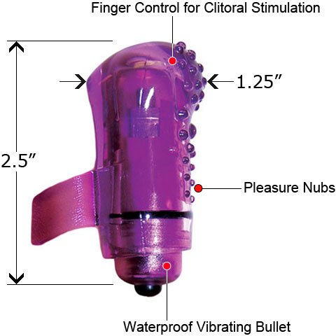 Waterproof Wireless Vibrating Screaming O FingO's - Nubby Purple