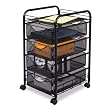 Safco Onyx  Mesh File Cart with 4 Drawers (5214BL)
