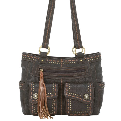 Faux Leather Tote Handbag - Lou-ella