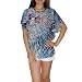 Womens Thai Exotic Long Free Flowing Bat Wing Blouse Top / Casual Dress / Tunic - Multicolor (Size: M-L)