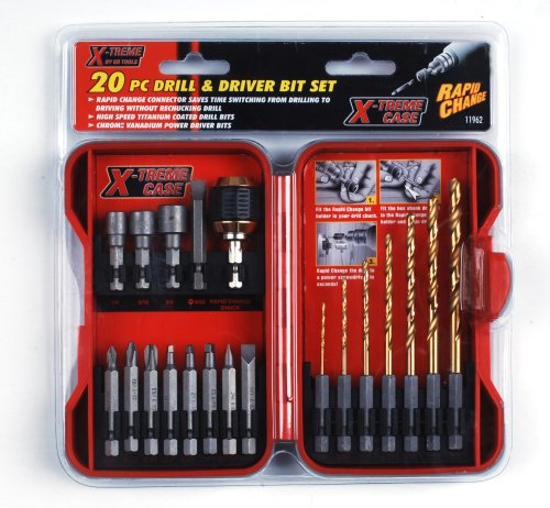 KR Tools 11962 20-Piece X-TREME Drill and Driver Bit Set
