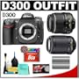Nikon D300 Digital SLR Camera + Nikon 18-55mm II f/3.5-5.6G AF-S DX ED Zoom Lens + Nikon 55-200mm f/4-5.6G AF-S ED DX VR Zoom Lens + 8GB CF Memory Card + Spare EN-EL3e Battery + Cleaning Kit (Camera & Lens Refurbished by Nikon U.S.A.)