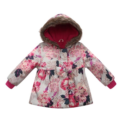 Richie House Little Girls' Cherry Blossom and Paisley Coat Rh0728