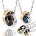 Stainless Steel Couples Eternal Interlocking Triple Colors Rings Pendant Necklace Set 18"/20-24"