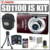Canon PowerShot SD1100IS 8MP Digital Camera (Brown) + Accessory Kit