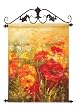 A Field Of Florals Hand-Painted Canvas Wall Art with Ornate Scrolled Iron Toppers