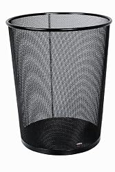 Rolodex 22351 Mesh round wastebasket, 11-1/2 diameter x 14-1/4h, black
