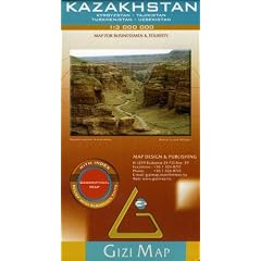 Kazakhstan, Kyrgyzstan, Tajikistan, Turkmenistan, Uzbekistan Map (Hungarian Edition)