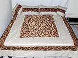 Silk bed sheet Bedspread with Pillow & Cushion Covers