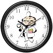 Internist or General Practitioner or GP Medical Doctor Wall Clock by WatchBuddy Timepieces (Black Frame)