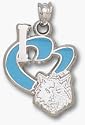 Minnesota Timberwolves 3/4" "I Heart Logo" Enamel Pendant - Sterling Silver Jewelry