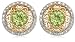 10k Yellow Gold 6mm Peridot and Diamond Filigree Earrings