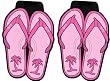 Hawaiian Pink Giant Flip Flops Sandals - 2 Pc Floor Mats Set