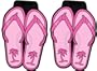 Hawaiian Pink Giant Flip Flops Sandals - 2 Pc Floor Mats Set