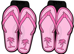Hawaiian Pink Giant Flip Flops Sandals - 2 Pc Floor Mats Set