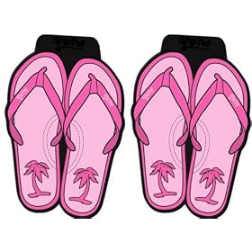 Hawaiian Pink Giant Flip Flops Sandals - 2 Pc Floor Mats Set