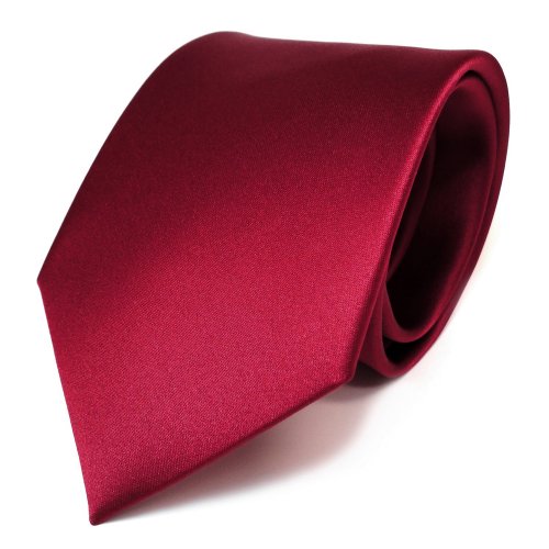 Designer Satin Krawatte rot karminrot uni Polyester