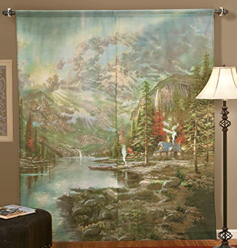 Thomas Kinkade Mountain Majesty Window Art Curtain Shopswell