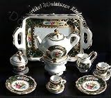 2008 Reutter Porcelain Dollhouse Miniature Irish Rose Tea Set
