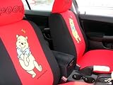 winnie the pooh universal car seat cover - 10pcs full set..red - FREE gift of Non-slip Dash Grip Pad mat
