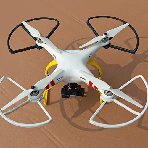 Targethobby Easy Snap On/off Prop Guards 2x Black &amp; 2x White or DJI Phantom All Version 1 2 3 Professional Advanced Standard Quick Disconnect Quick Mount Release Tool Free