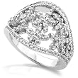 One of a Kind 7/8ctw Floral Diamond Ring (HI/SI) in 14kt White Gold
