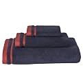 Thomas O'Brien Figther Pilot Blue/Winterberry Reversible 3-pc. Towel Set