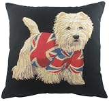 Evans Lichfield Snowy Polyester Fibre Filled Tapestry Cushion, 18 x 18 inch