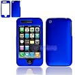 RUBBER FEEL Blue Snap-On Cover Hard Case Phone Protector for Apple iPhone 3G