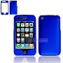 RUBBER FEEL Blue Snap-On Cover Hard Case Phone Protector for Apple iPhone 3G
