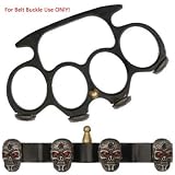 Poing Americain - Tete de mort - Knuckle Securite Defence Belt Buckle Heavy Duty - Noir - S82SKB