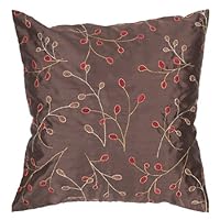 22' Venetian Red and Chocolate Shiny Leaf Decorative Throw Pillow