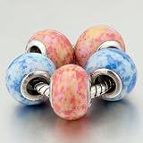 Pugster 5 Classic Orange Pale Blue Pandora Beads Bracelets