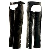100% Genuine Leather Motorcycle Chaps (XL) 