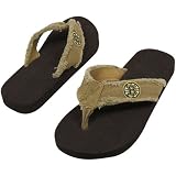 NHL Boston Bruins Unisex Frayed Flip Flops - Khaki (Small)