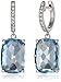 Amazon Collection Sterling Silver Swarovski Clear Crystal Dangle Earrings