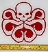 Captain America Hydra HQ Dark Red Rev Cut Vinyl Decal! 4.5