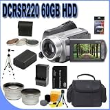 Sony Handycam DCR-SR220 60GB Hard Disk Drive HDD Digital Camcorder w/ 15x Optical Zoom (DCRSR220) - 0.45x Wide Angle Lens - 2x Telephoto Lens - 1GB PRODuo Memory Stick - Extra Battery - Quick-Rapid Charger - 3 Piece Filter Kit + MORE! BigVALUEInc Accessory Saver Accessory Bundle
