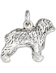 Sterling Silver Three Dimensional Old English Sheepdog Dog Charm