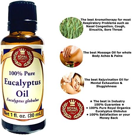 Royal Organics Premium Aromatherapy Essential Oils Lavender, Eucalyptus, Tea Tree, Peppermint 4x30ml 100% Naturally Pure Therapeutic Grade Health Oils Immune System Booster ★ Promotes Regular Sleep Improves Mental Focus ★ Stops Body aches & pains