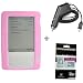Pink Color Amazon Kindle 2 E-Book Reader Silicone Rubber Skin Case + Kindle2 Car Charger + FREE Kindle2 Anti Scratch LCD Screen Protector