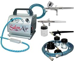 Master Premium Airbrushing System with 3 Airbrushes, Master G22 Gravity Feed, Master S68 Siphon Feed & Master E91 All Purpose Airbrushes, Airbrush Depot 1 Year Warranty "Salon-Air" Deluxe Air Compressor & 3-each 6 Foot Air Hose Set