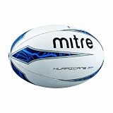 Mitre Hurricane MT Match/Training Rugby Ball White/Blue Size 5