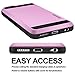 Vofolen Case Wallet Card Slot Holder Dual Layer Protective Shell Shock Absorbing Tough Bumper Cover Pink