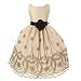 Kids Dream Girls Champagne Floral Embroidered Flower Dress